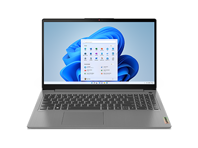 Arctic Grey IdeaPad 3i Gen 7 laptop front-facing view