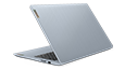 Misty Blue IdeaPad 3i Gen 7 laptop slightly open, facing left