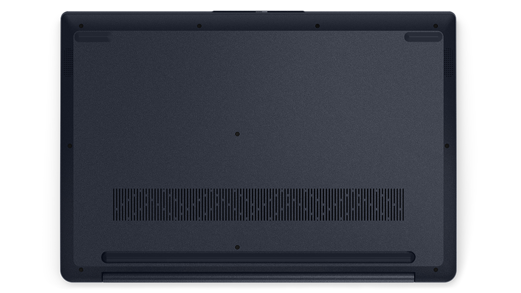 Vue du capot inférieur du portable IdeaPad 3i Gen 7 coloris Abyss Blue