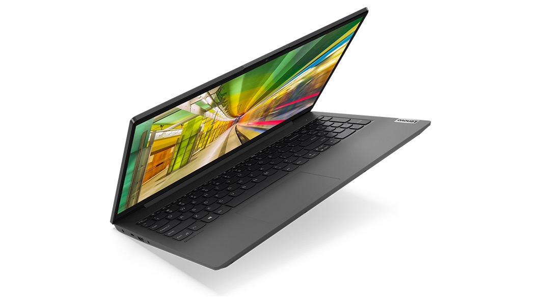 Aanzicht met ingeklapte Lenovo IdeaPad 5 (15)-laptop