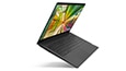Front angle view of the black Lenovo IdeaPad 5 (15) laptop