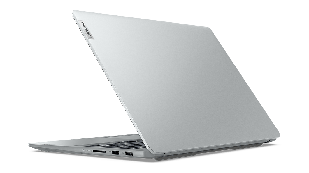 IdeaPad 5 Pro Gen 6 (16” AMD) Cloud Grey ¾ right rear view, with lid partially open