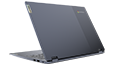View of the rear side of the IdeaPad Flex 3i Chromebook in Arctic Grey.