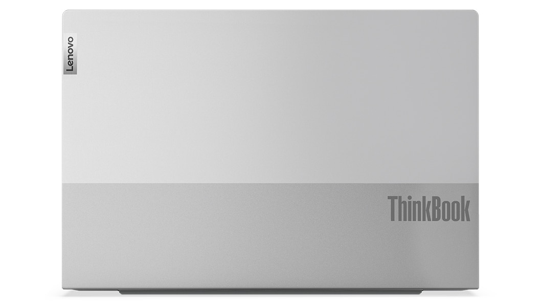 De tweekleurige, zilveren deksel van de Lenovo ThinkBook 14 Gen 4 (Intel)