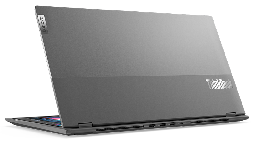 Primo piano di Lenovo ThinkBook Plus di terza generazione, telaio Storm Grey
