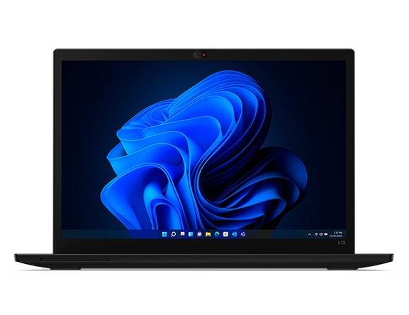 Vista frontal de la laptop ThinkPad L13 Gen 3, que muestra la pantalla