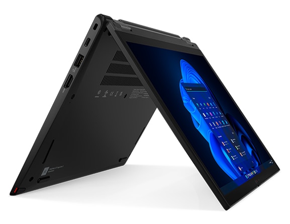 ThinkPad L13 Yoga Gen 3 Notebook im Tent-Modus mit Blick auf das Display