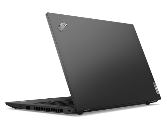 Vista lateral derecha del portátil ThinkPad L14 3ra Gen (14”, Intel), abierto unos 10 grados.