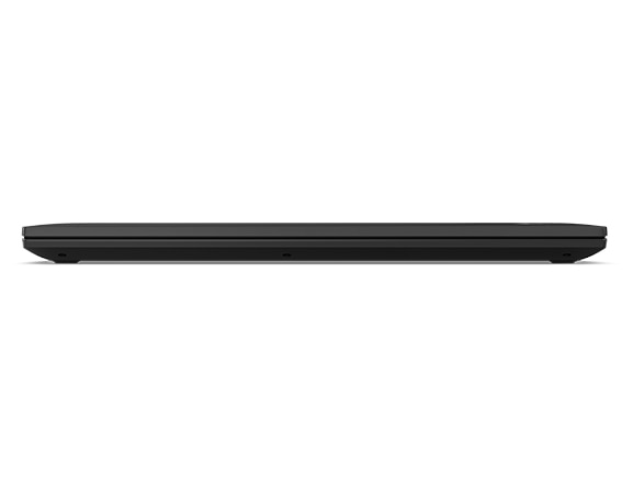 Ansicht des Lenovo ThinkPad L15 Gen 3 (15'' AMD) von vorne, geschlossen, mit Blick auf die Kanten des Gehäuses oben und hinten
