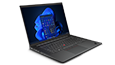 Lenovo ThinkPad P1 Gen 5 mobile workstation open 90 degrees, angled to show left-side ports.