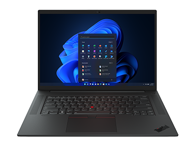 Front-facing Lenovo ThinkPad P1 Gen 5 16-inch mobile workstation.