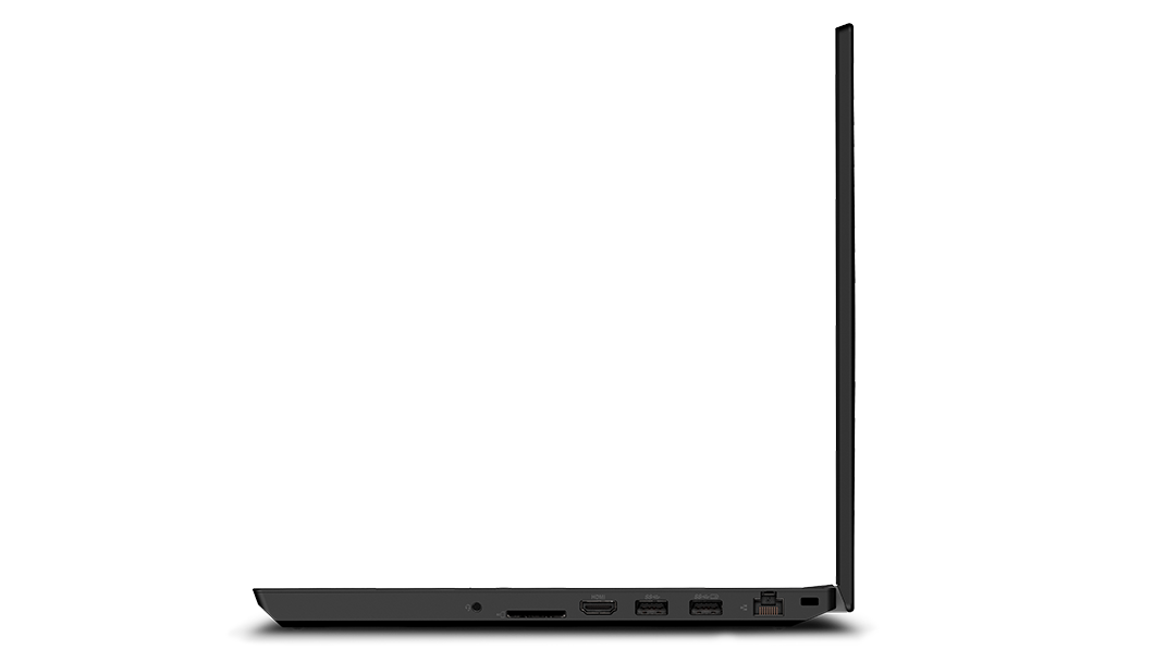 Left side profile of ThinkPad P15v Gen 3 (15″ Intel) mobile workstation, opened 90 degrees, showing ports