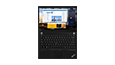 ThinkPad T14 (14 » Intel) Vue Birdseye de l’ordinateur portable entièrement ouvert de l’avant, Windows 10 à l’écran