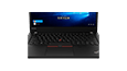 ThinkPad T14 (14 » Intel) Close Up vue du lecteur d’empreintes digitales, Trackpad, et clavier, écran sur