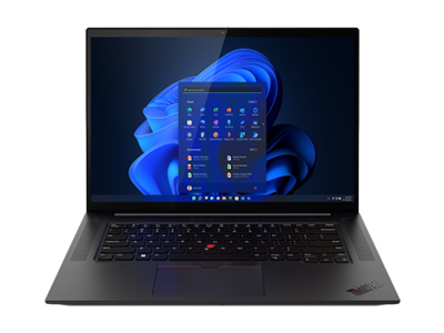 Front-facing view of ThinkPad X1 Extreme Gen 5 (16” Intel) laptop, showing display and laptop