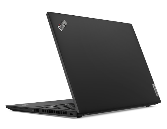 Rear side of Lenovo ThinkPad X13 Gen 3 laptop in Thunder Black. 