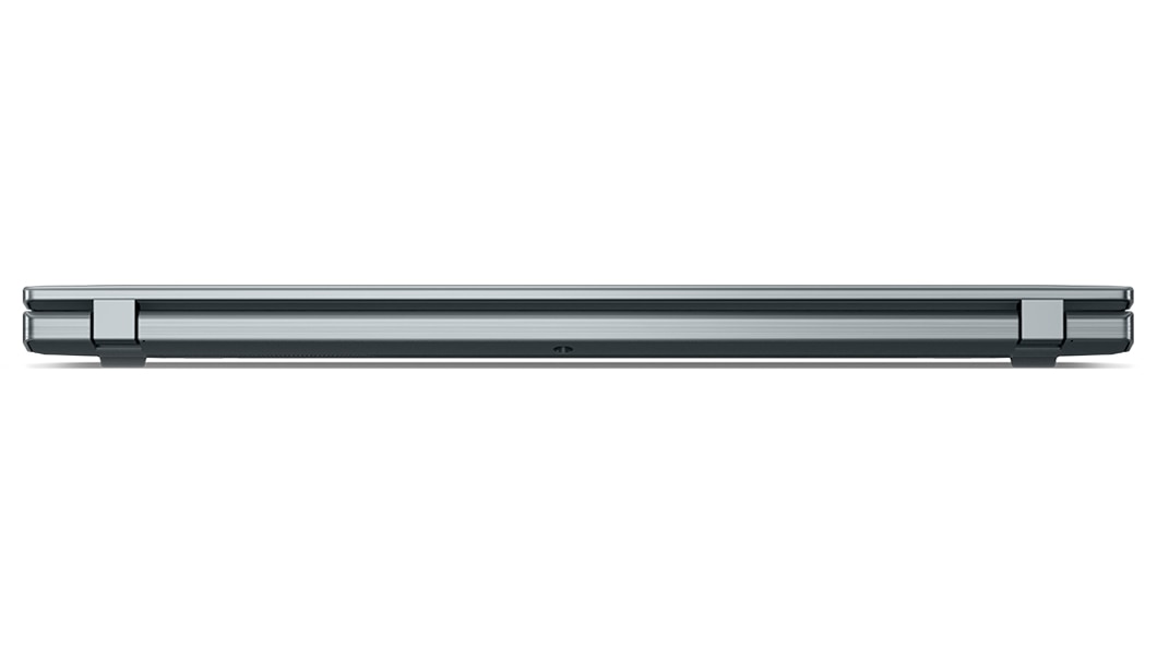 Vista trasera del perfil cerrado del portátil Lenovo ThinkPad X13 de 3.ª generación en color Storm Grey.