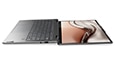 Yoga 7 Gen 7 laptop 180 degree flat, showing display and keyboard