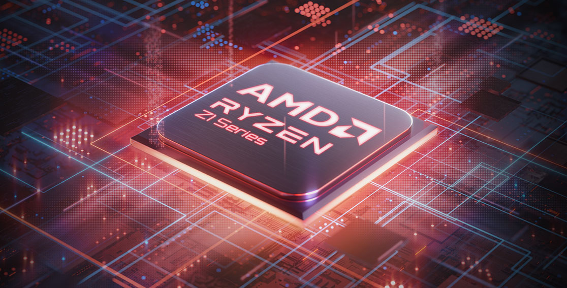 Close up of AMD Ryzen Z1 Series Processor