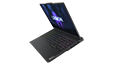 Legion Pro 5i Gen 8 (16” Intel) floating facing left with RGB backlit keyboard on and Windows 11 on the screen