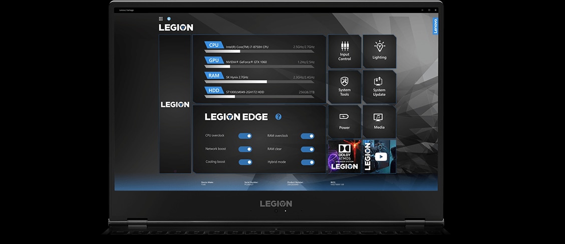 Lenovo Legion Y740 17” gaming laptop: Lenovo Vantage featuring Legion Edge