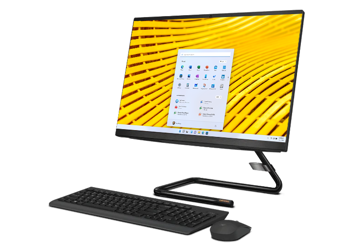 Lenovo IdeaCentre AIO 3 (22) Intel Front Angle View with Keyboard