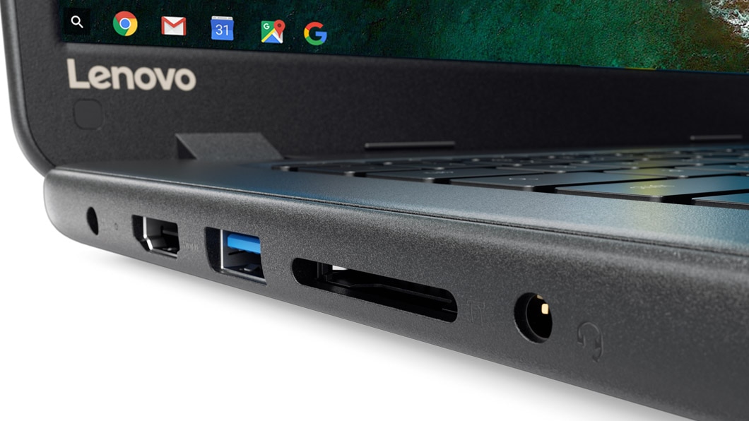 Lenovo N42 Chromebook, left side ports detail