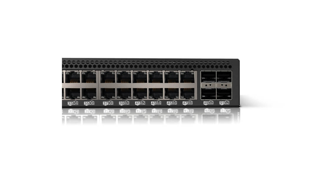 Lenovo RackSwitch G7052 Front Detail View of Ports