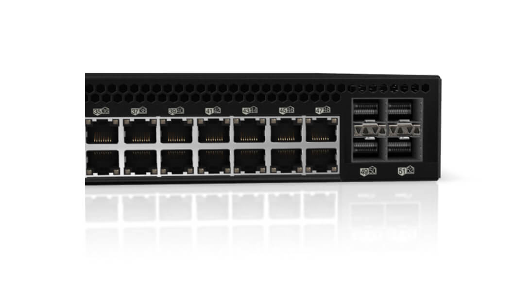 Lenovo RackSwitch G8052 Front Detail View of Ports