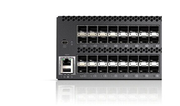 Lenovo RackSwitch G8296 Front Detail View of Ports