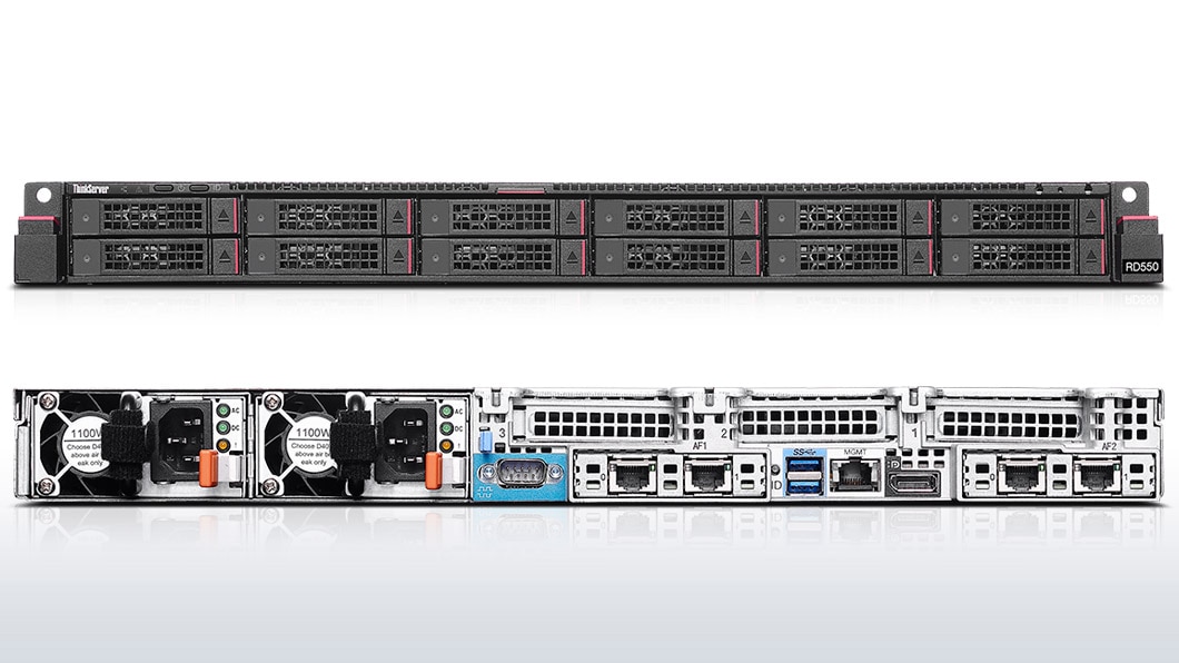 Lenovo ThinkServer RD550 Front and Rear View