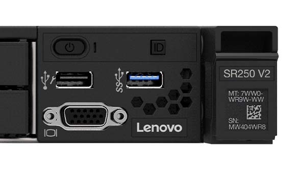 Lenovo ThinkSystem SR250 V2 close-up, front view