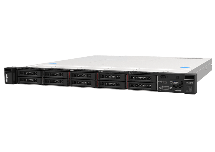 Lenovo ThinkSystem SR250 V2 rack server, front view