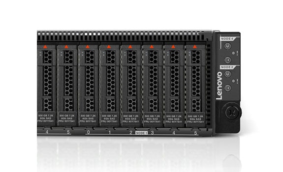 Lenovo Server High Density ThinkServer sd350 Close Up Front View