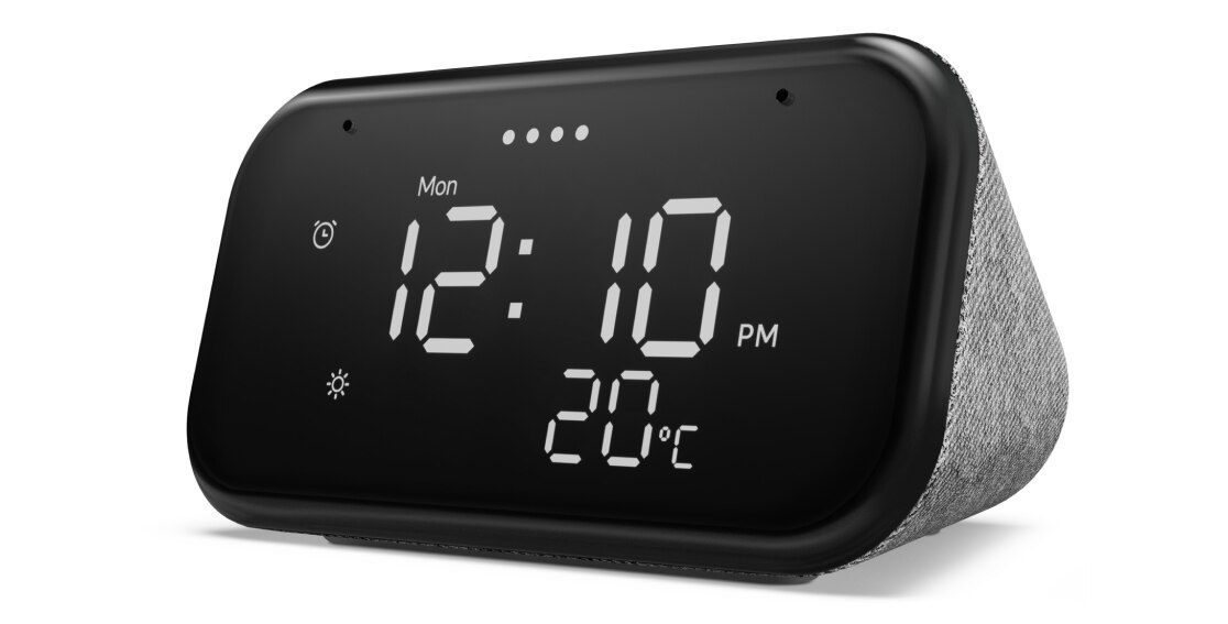 Lenovo Smart Clock Essential front three-quarter view