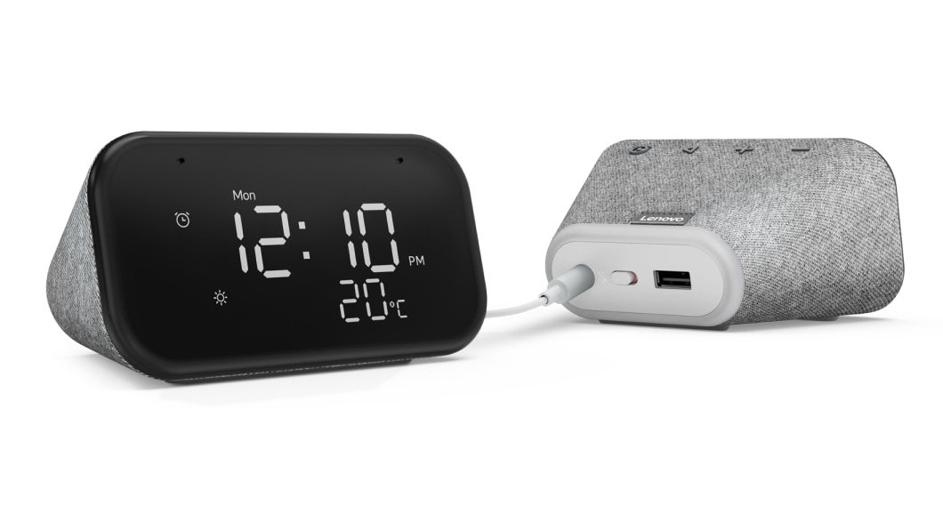 Lenovo Smart Clock Essential front and rear view 