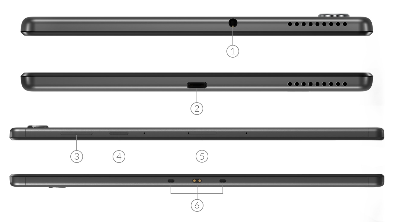 Lenovo Smart Tab M10 FHD Plus (2. sukupolvi) -tabletin portit