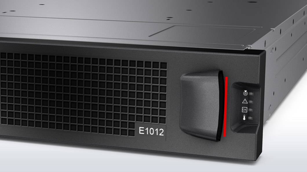 Lenovo Storage E1012 Front Detail View Enlosure Status LEDs
