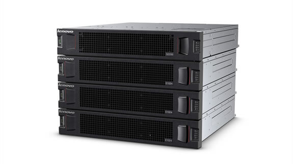 Lenovo Storage S2200 Left Side View of Stacked Storages