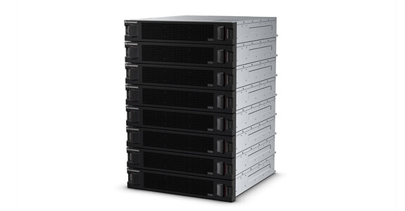 Lenovo Storage S3200 Left Side View of Stacked Storage