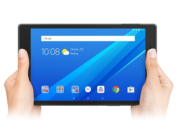Lenovo Tab 4 8 front view held in two hands
