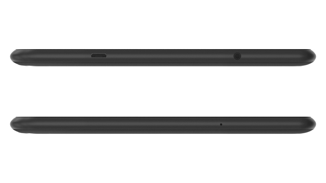 Lenovo Tab E7, top and bottom profile views.