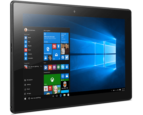 Lenovo Ideapad Miix 310, Front View Featuring Windows 10 Home