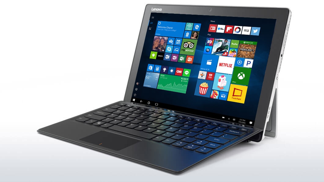 Lenovo Ideapad Miix 510 in laptop mode, front right side view