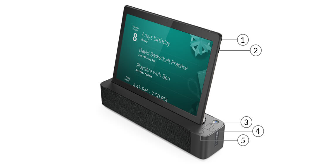 Lenovo Smart Tab M10 showing ports