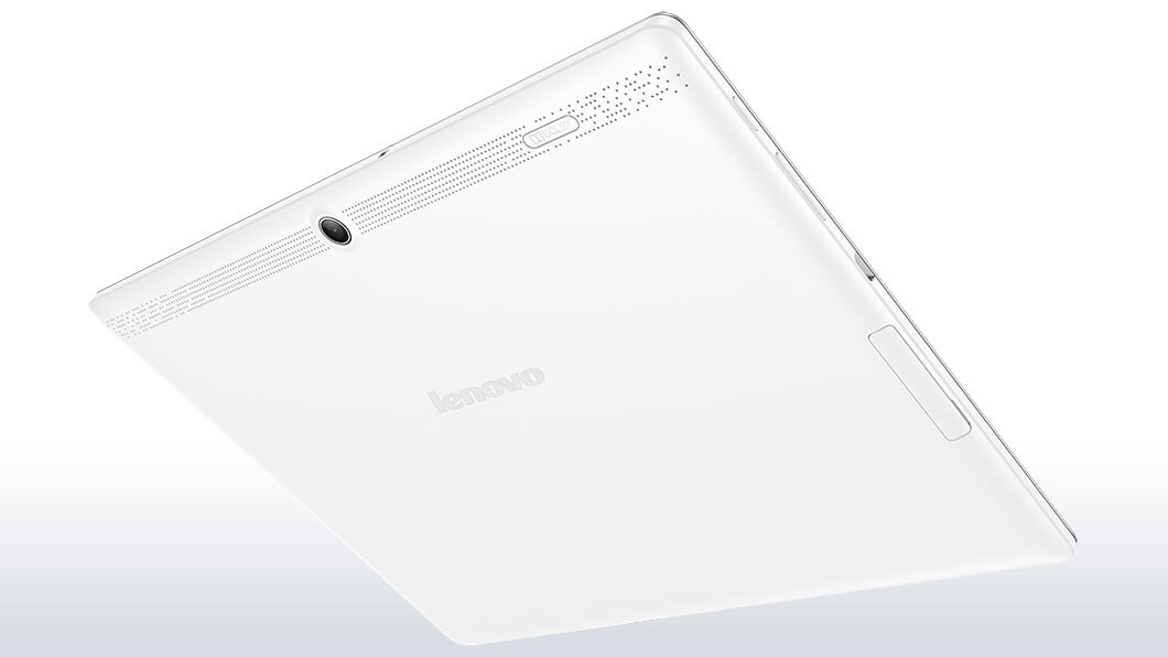 Lenovo Tab 2 A10 Tilted Rear View in White Color