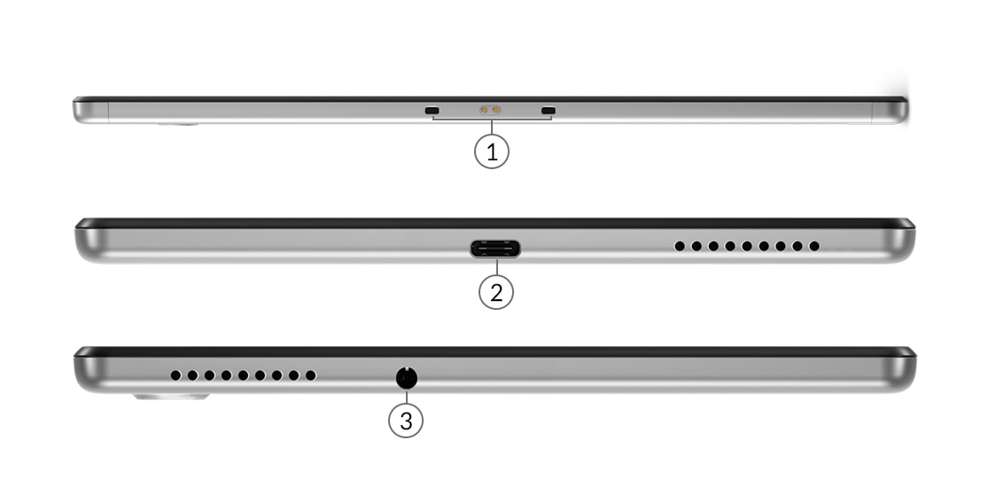 A Lenovo Tab M10 HD 2. generáció csatlakozóaljzatai