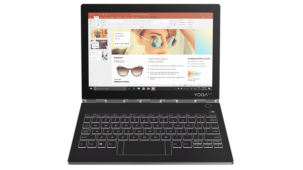 Lenovo Yoga Book C930, from display view.