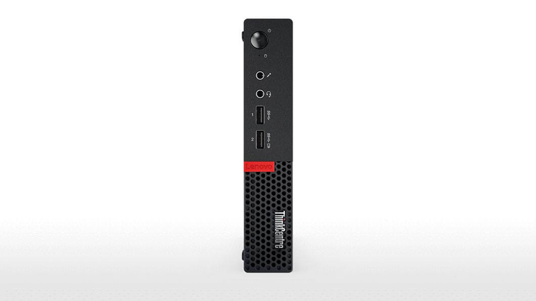Lenovo ThinkCentre M710 Tiny, vertically positioned, front view