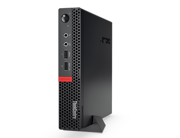 Lenovo ThinkCentre M910x Tiny in stand, front right side view
